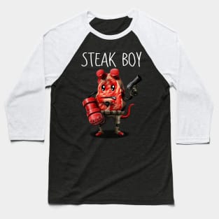 Steak Boy Baseball T-Shirt